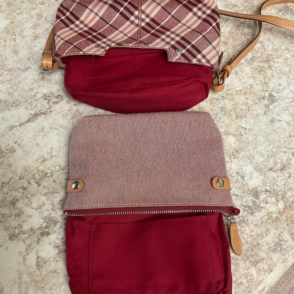 Authentic BURBERRY Nova Check Blue Label Shoulder Bag Canvas Red Silver - Picture 9 of 16